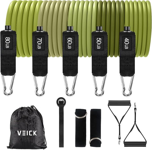 VEICK Resistance Bands, Exercise Bands, Workout Bands, Resistance Bands for Working Out with Handles for Men and Women, Exercising Bands for Fitness Weights Work Out at Home