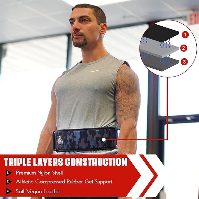 Bear Grips Weight Lifting Belt, Weightlifting Belt for Women, Weight Belt For Men Gym Belt With Locking Buckle, Nylon Belt, Squat Belt, Deadlift Belt, Workout Belt, Exercise Belt for Back Support