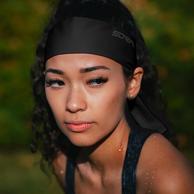 Suddora Tie Headband, Unisex Fabric Sweatband, Moisture Wicking Performance Blend Fabric, Head Tie for Karate, Running, Cycling, Tennis, Cosplay for Ninja Halloween, One Size Fits All