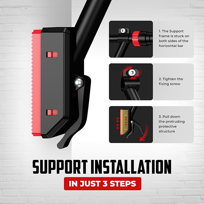 Pull Up Bar for Doorway with Resistance Bands & Wrist Wraps, Adjustable Chin Up Bar for Upper Body Workouts, 29.9" - 35.5" Locking Mechanism, No Screw Installation, Supports 880 lbs