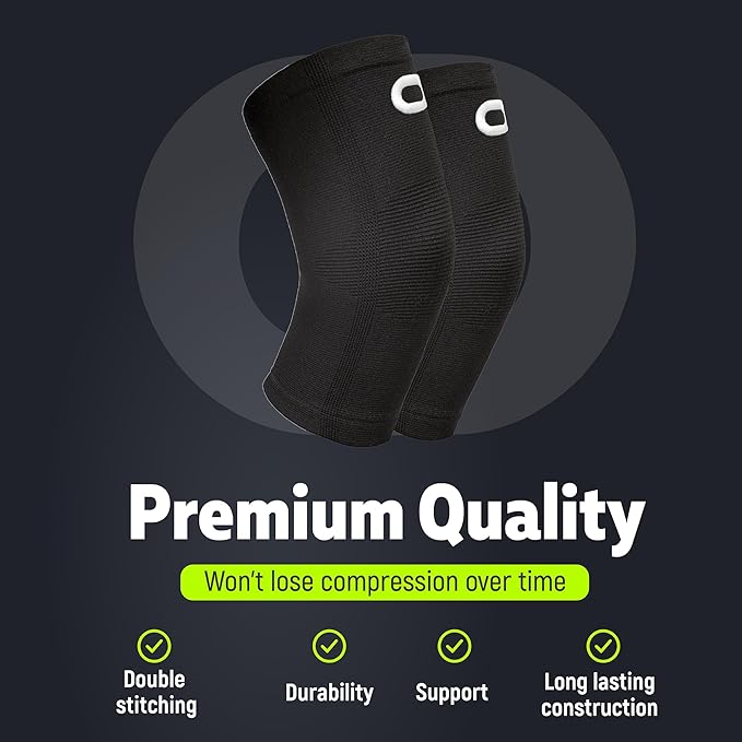 Elbow Brace Compression Sleeve (1 Pair) - Instant Arm Support Elbow Sleeves for Tendonitis, Arthritis, Bursitis, Golfers & Tennis Elbow Brace, Treatment, Workouts, Weightlifting, Pain Relief, Recovery