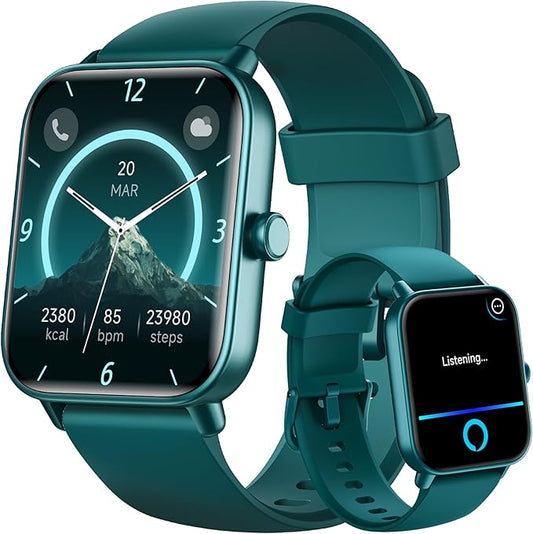 Smart watches for Men, Alexa Built-in, 1.8" Smartwatch with Heart Rate/SpO2/Sleep Monitor for Android iPhone, IP68 Waterproof Activity Fitness Tracker with Bluetooth Call, 100+ Sport Mode, DarkGreen