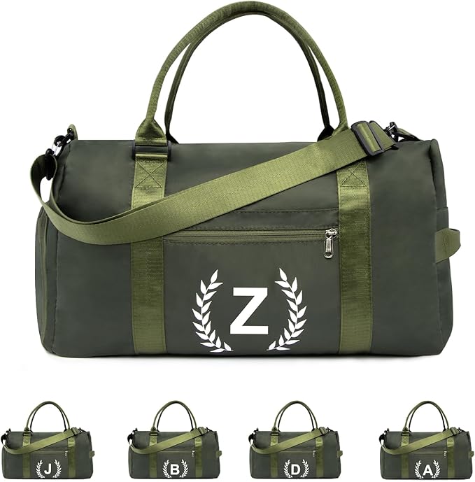 Gym Bag with Shoe Compartment - Personalized Monogrammed Duffle for Sports, Travel, and Workout with Initials