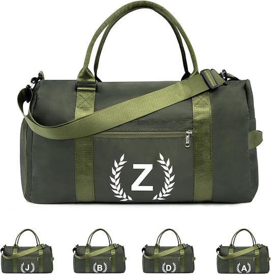 Gym Bag with Shoe Compartment - Personalized Monogrammed Duffle for Sports, Travel, and Workout with Initials