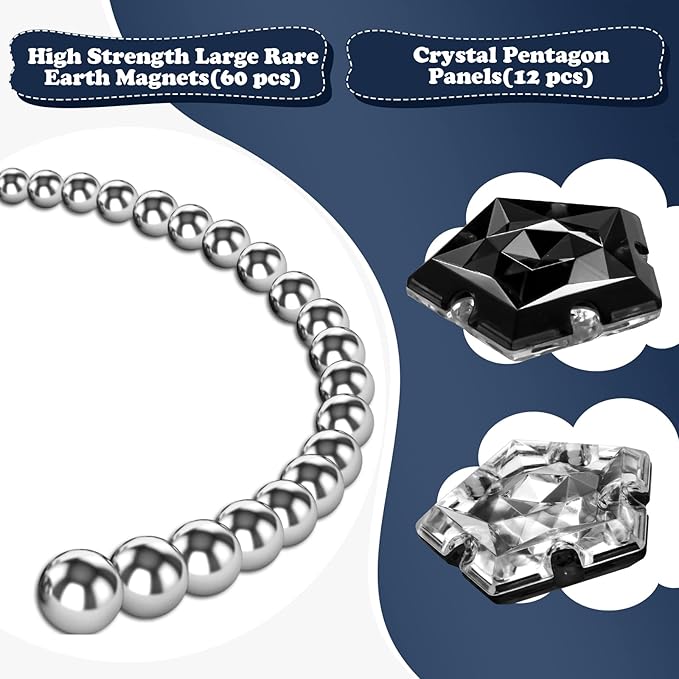 Magnetic Fidget Sphere Stress Relief Toys for Adults Kids, Anxiety Sensory Fidget Toys with Strong Neodymium Magnets, Desk ADHD Focus Tool Gift for Men Women (2.67'' Travel-Safe Toy Ball)