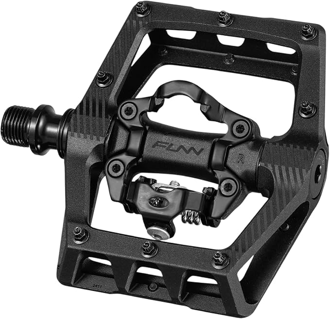 Funn Ripper2 Mountain Bike Clipless Pedals, Compatible with SPD Cleats, 9/16" CrMo Axle Bicycle Pedals