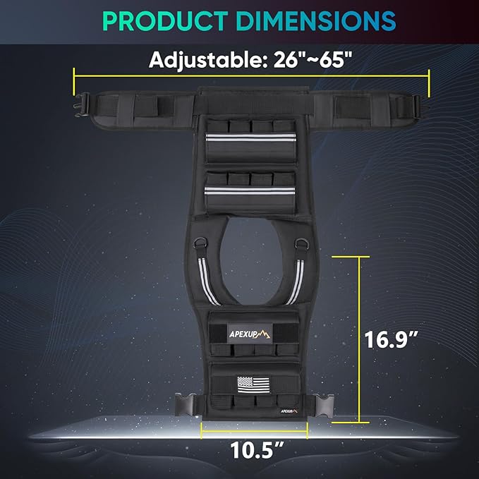 APEXUP Adjustable Weighted Vest Men 20lbs/30lbs/40lbs Weights with Reflective Stripe, Weight Vest Woman Workout Vest for Strength Training Running Walking