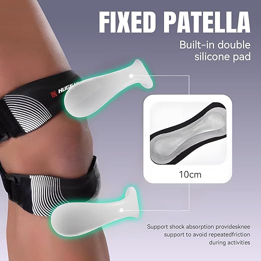 Knee Brace for Running & Basketball – Adjustable Compression Support with Patella Strap – Breathable Knee Sleeve for Men & Women (Gray)