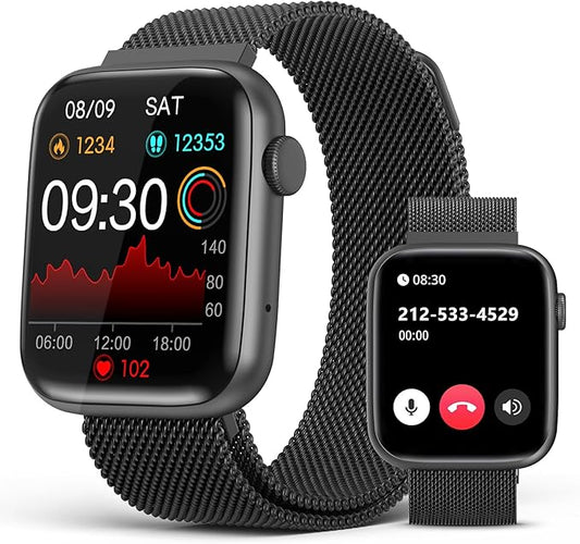 EarlySincere Smart Watches for Men Women Blood Pressure, 1.9" HD Full Touch Screen, Fitness Tracker with Heart Rate Blood Oxygen Sleep Monitor, IP67 Waterproof Smartwatch for Android iOS