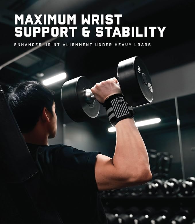 Gymreapers Weightlifting Wrist Wraps (IPF Approved) 18" Professional Quality Wrist Support with Heavy Duty Thumb Loop - Best Wrap for Powerlifting Competition, Strength Training, Bodybuilding