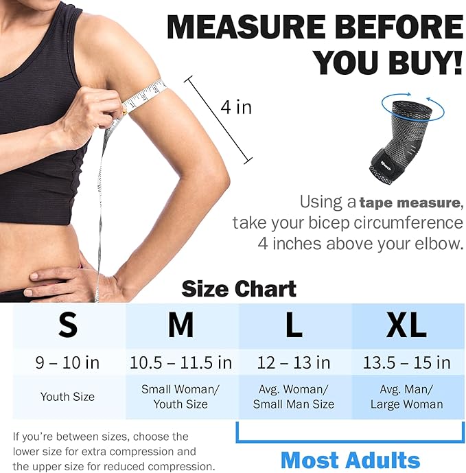 POWERLIX Elbow Brace Compression Support - Elbow Sleeve for Tendonitis, Tennis Elbow and Golfer's Elbow Treatment, Arthritis, Fitness, Weightlifting and More - Elbow Pain Relief 2025
