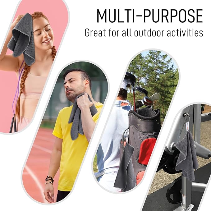 SUNLAND Microfiber Sports Workout Towels Fast Drying Fitness Sweat Towels for Men & Women Lightweight Multi-Purpose Gym Exercise Towel