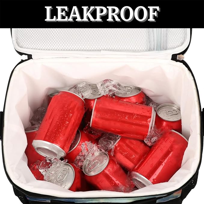 Insulated Cooler Lunch Bag,Animal Hummingbird Flower Reusable Lunch Box for Office Picnic Work School,Leakproof Large Cooler Tote Bags for Adult Men Women