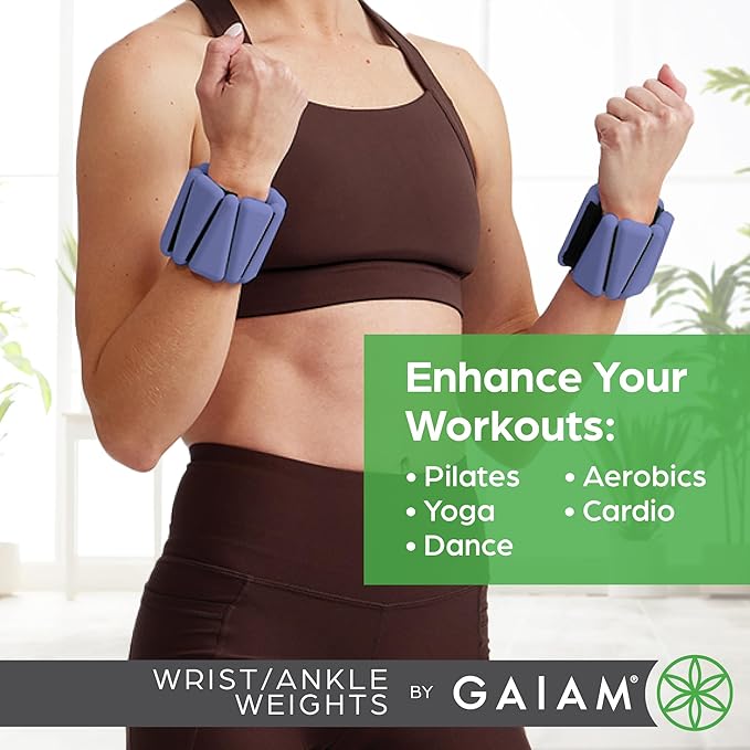 Gaiam Wrist and Ankle Weights, Wearable Bracelet to Strengthen