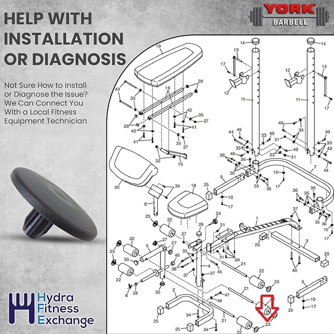 Icon Health & Fitness, Inc. Round Pad End Cap 280313 Works W Gold's Gym Weider Strength System