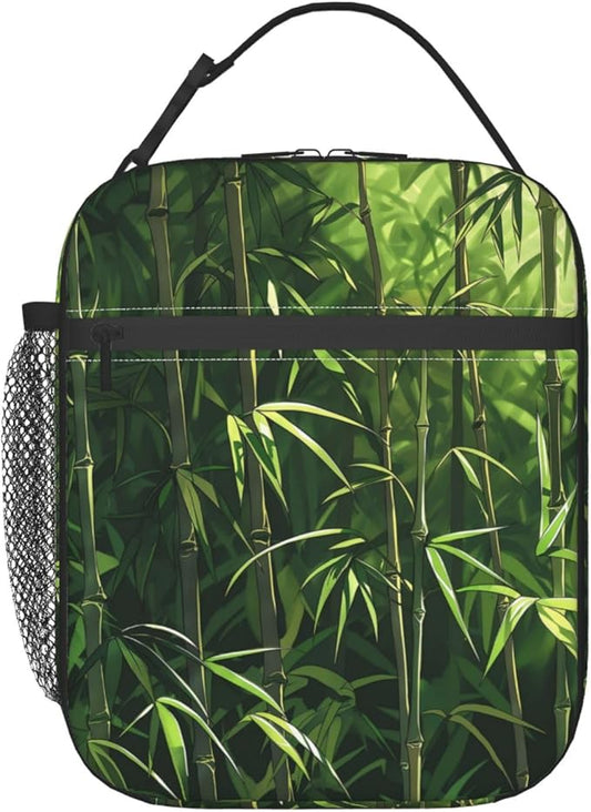 Forest Print Insulated Lunch Box Gifts for Kids Adults Tree and Leaf Nature Inspired Design Reusable Portable Lunchbox Cooler Lunchbag for Work Picnic School Travel or Hiking