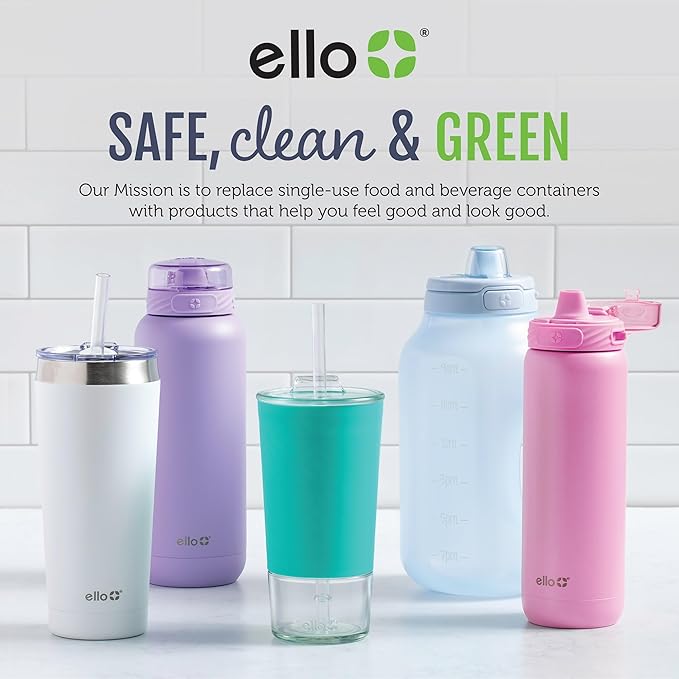 Ello Color Lock 7 Cup 4PC, 2 Pack Glass Meal Prep Sets Leak-Proof Glass Food Storage Containers with Airtight BPA-Free Plastic Lids, Dishwasher, Microwave, and Freezer Safe, Desert Festival
