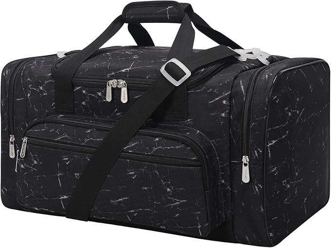 20 inch Sports Duffel Bag - for Travel Gym - Black Marble