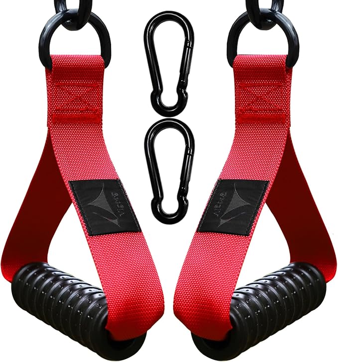 1000lbs Heavy Duty Fitness Handles - Non-Slip Rubber Exercise Grips for Cable Machines, Resistance Bands, Pulley Systems - Universal Attachment for Home & Commercial Gym Workout Equipments