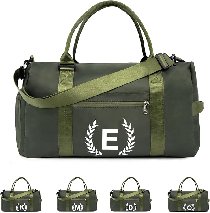 Gym Bag with Shoe Compartment - Personalized Monogrammed Duffle for Sports, Travel, and Workout with Initials