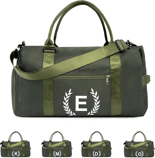 Gym Bag with Shoe Compartment - Personalized Monogrammed Duffle for Sports, Travel, and Workout with Initials