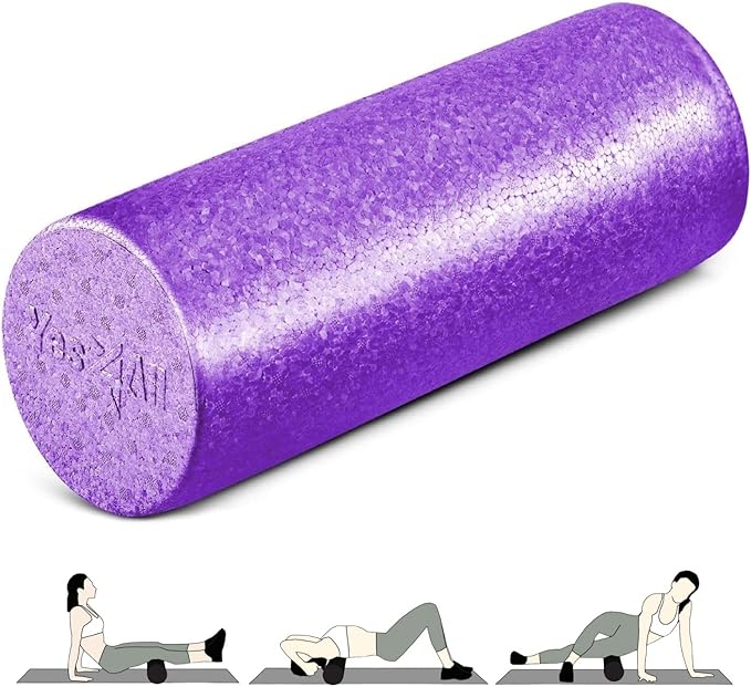 Yes4All High-Density EPP Round Back Roller Foam, Exercise Foam Roller for Yoga, Pilates & Stretching - 12, 18, 24, 36 inch