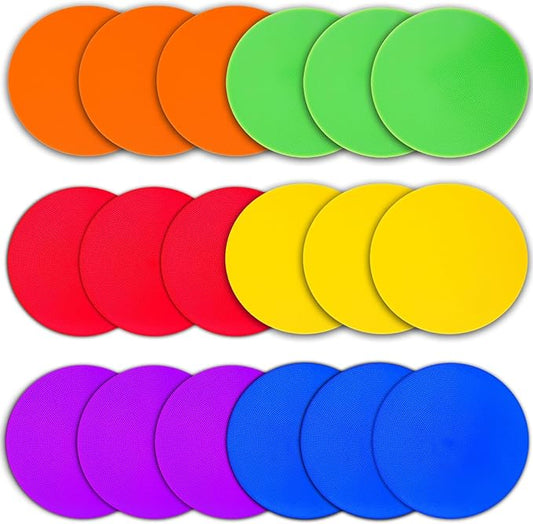 Spot Markers 18 Pcs 9 Inch 10 Inch Non Slip Rubber Agility Markers for Football, Basketball Training Markers,School Activities, Exercise Drills