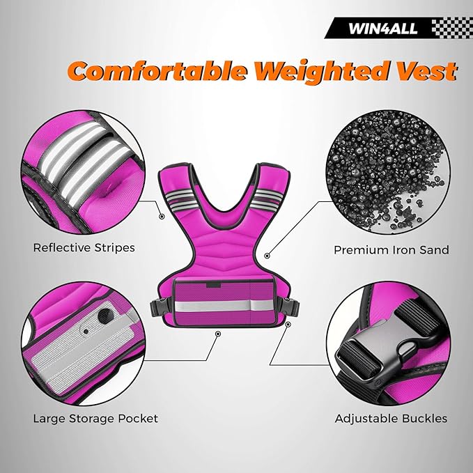 Weighted Vest Woman Adjustable Weights For Walking, 6-12lb/12-18lb, Weighted Vest Woman with 6 Ironsand Weights, Weight Vest For Women/Men, Weight Vest For Walking, Strength Training, Running