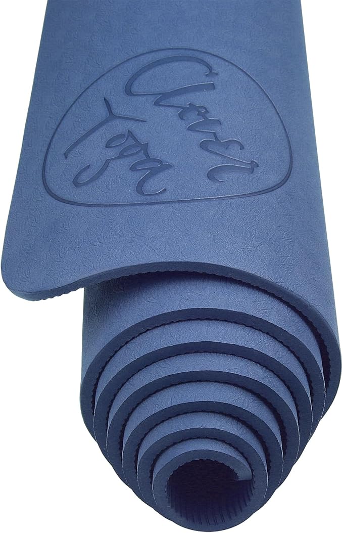 Clever Yoga Better Grip Thick Yoga Mat - Beginner Exercise Yoga Mat with Non-Slip Surface for Home Gym, Earth-Friendly & Recyclable Pilates and Workout Pad Women & Men, 1/4 Inch Thick