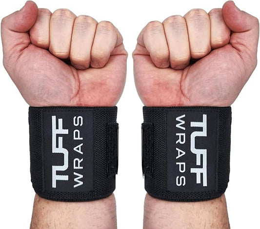 TuffWraps 16" Wrist Wraps: No Thumb Loops, Quality Gym Wrist Wraps for Weightlifting, Bench Press, Powerlifting, and Cross-Training—Try The Belt Loop Tightening System