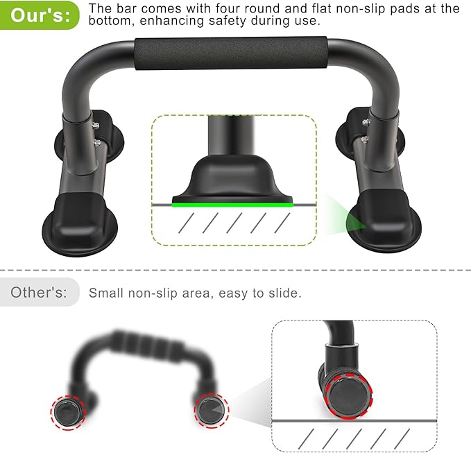 Dolibest Pushup Stand, Parallettes Bars Pressup Handstand Calisthenics Equipment for L-Sit/Dip Bar/Body Building/Strength Training Equipment/Home Gym Floor Workout Fitness Exercise