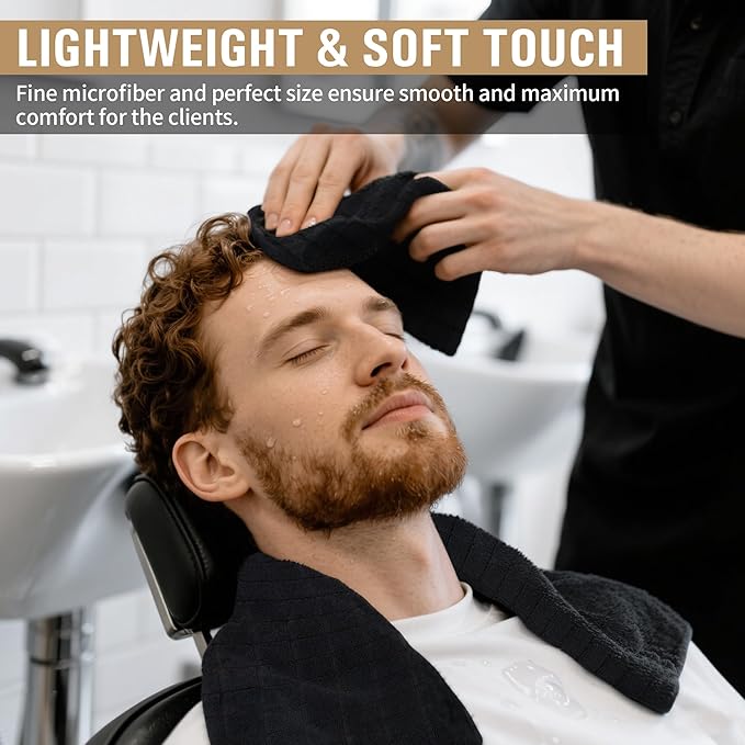 HOMERHYME Salon Towels 24 Pack, Microfiber Hand Towels for Bathroom, 16 x 27 Inches Quick Dry Hair Towel, Lint Free Towels for Spa,Yoga, Gym, Bath & Home Beauty Care (Not Bleach Proof)