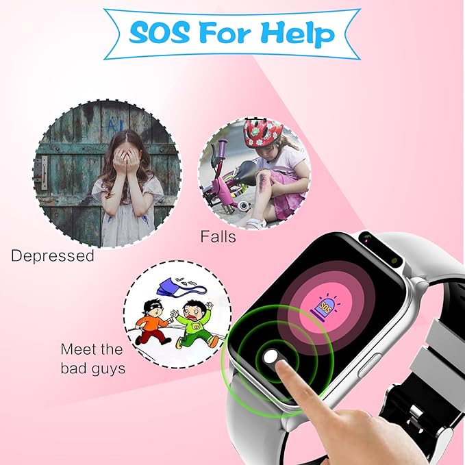 Smart Watch for Kids, 1.85" Fitness Tracker with Heart Rate, Sleep Monitor, IP68 Waterproof Smartwatches with Video Music, Pedometer, Game, NO APP/Phone, Gift for Boys Girls. (Built-in AI, Silver)