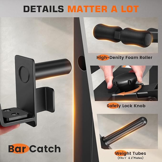 ANCHEER Weight Bench, 3 Sec Foldable Workout Bench with Squat Rack Leg Extension & Leg Curl, 900LBS Adjustable Bench Press for Home Gym, Standard Strength Training Bench