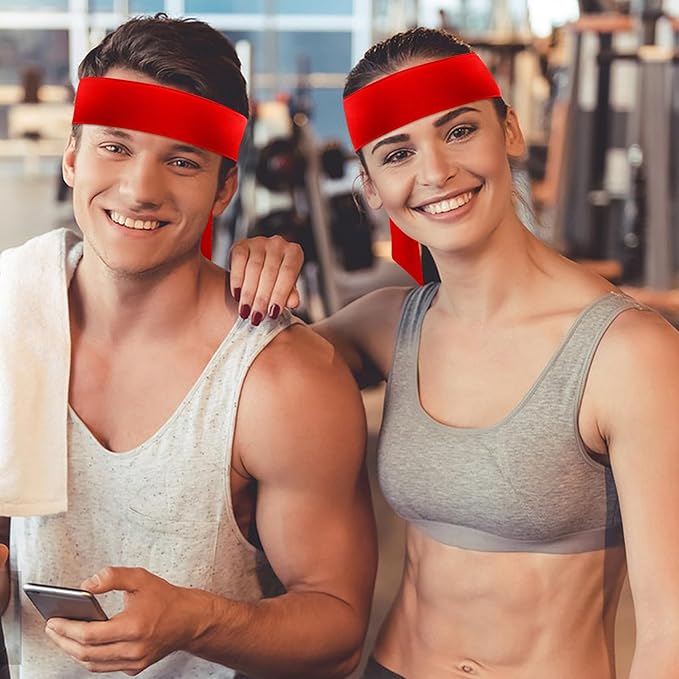 ONUPGO 18Pcs Head Ties for Men Women, Adjustable Headbands Sports Sweatband Ninja Ties Head Band, Sweat Wicking Workout Headband for Sports, Running, Tennis, Yoga, Soccer, Karate