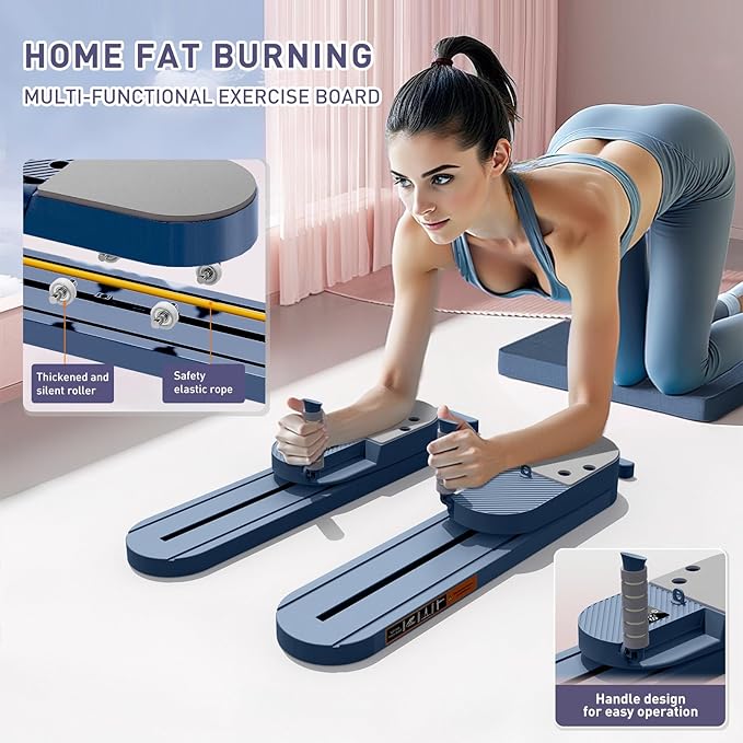 2025 Upgrated Pilates Board, Portable Pilates Reformer with Two Groups Resistance Band and Counter, Multi-Function Abdominal Pilates Board for Home, Suitable for Women's Full-Body Workouts