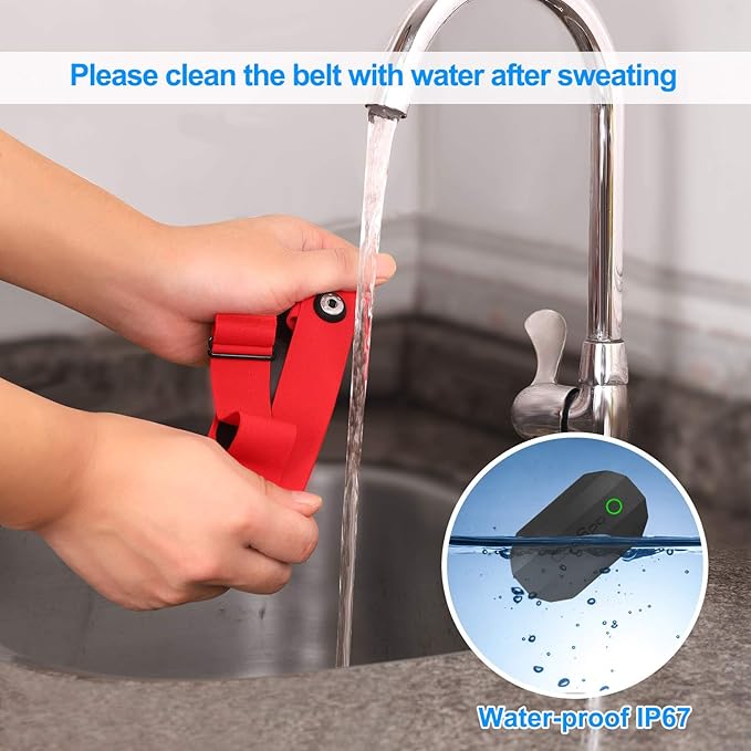 COOSPO Bluetooth Heart Rate Monitor Chest Strap H808S, ANT+ BLE HR Monitor Chest, HRM IP67 Waterproof, 300H Battery Life