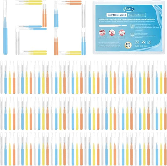 Interdental Brushes for Teeth Cleaning, Between Teeth Flossing Floss Brushes for Teeth Interdental Brushes Between Teeth Interdental Brush Cleaners Interproximal Dental Brush 120PCS