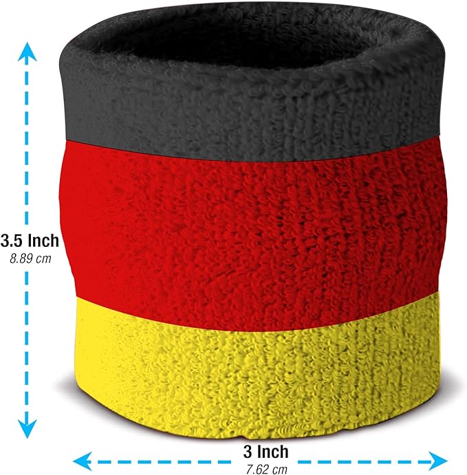 Suddora Striped Sweatband Set, Moisture Wicking 2 Wristbands and 1 Headband, Breathable Athletic Sweat Bands for Sports, Costumes & Cosplay, Matching Bands to Wear with Jersey