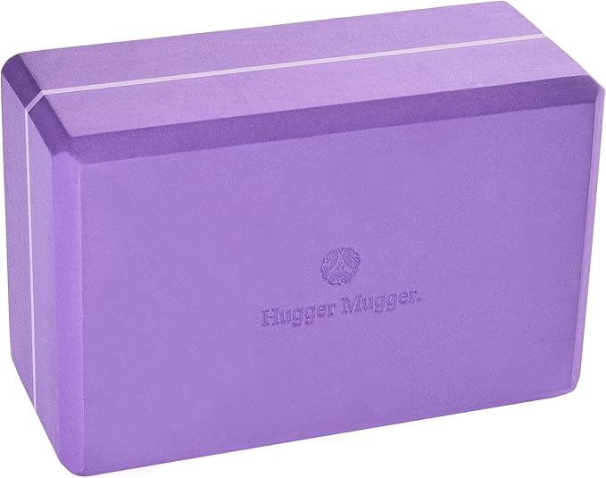 Hugger Mugger 4 in. Foam Yoga Block - Strong and Stable, Beveled Edges for Comfort, Most Favored Block Size, Helps with Alignment and Support in Many Poses