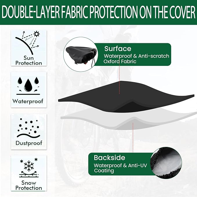 New Bicycle Seat Cushion Waterproof UV Protection Unisex for Gym Bike Mountain Bike Road Bike with Protective Lock Durable Rain Dustproof Cover