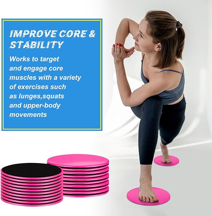 Jenaai 24 Pcs (12 Pairs) Core Sliders Exercise Glider Discs Bulk for Group Training Classes Fitness Slider for Working Out Dual Sided Core Gliding Discs AB Pads for Carpet Hardwood Floor
