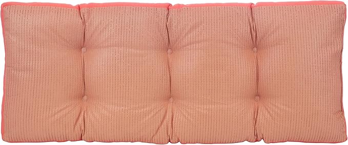 Klear Vu The Gripper Omega Non-Slip Tufted Bench Cushion for Indoor Furniture, Entryway Storage, Bay Window, Corner Nook or Piano Seat, 33 Inches, 16 Coral