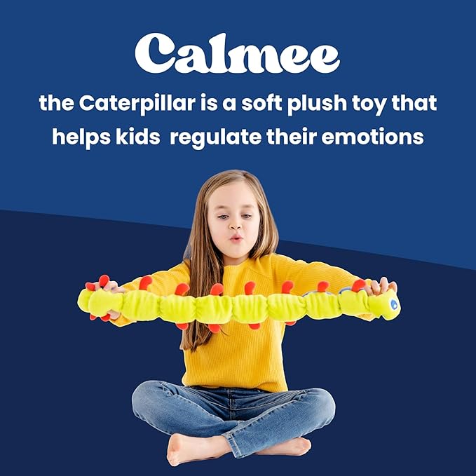 Calmee The Caterpillar Weighted Sensory Plush Toy for Kids, Breathing Exercise and Mindfulness Tool for Focus and Emotional Regulation, SEL Classroom or Home Toy, Soft and Washable – MESH Accredited