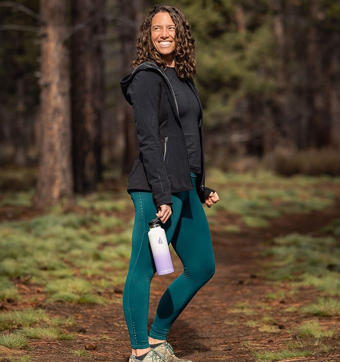 HYDRO CELL Stainless Steel Water Bottle with Straw & 2 Standard Mouth Lids (32oz 24oz 20oz 16oz) Keeps Liquids Hot or Cold w/Double Wall Vacuum Insulated Leak Proof Sport Design (Lavender/White 20oz)