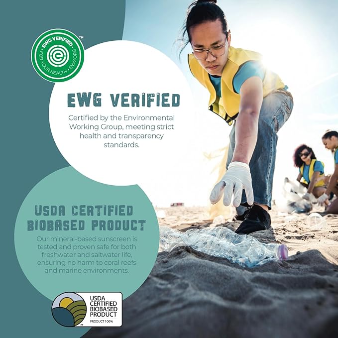 SPF 45 Biodegradable Reef Safe Sunscreen for Face & Body, Non-Nano Zinc Oxide, Natural Fragrance Free Non Toxic Organic Mineral Sunscreen, Travel Size Reef Friendly Mineral Based 2.5 Fl Oz