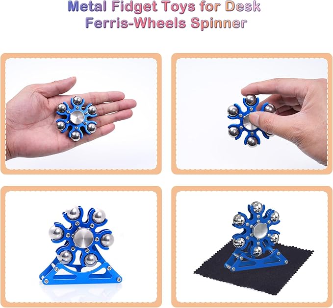 Desk-Toys for Fidget Ferris-Wheel-Spinner: 4mins Kinetic-Spinning Cool-Gadgets, Cool-Stuff Thing Toy for Office School Home Man Women Christmas, Stress-Relief Game Gifts for Adult Teen Children Kid
