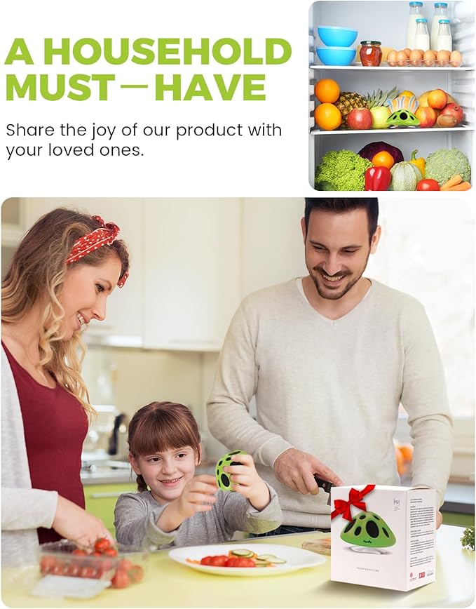 Purriko Fridge Deodorizer,Last up to 10 Years,Refrigerator Odor Eliminator,Fridge Smell Eliminator,More Effective than Baking Soda and Bamboo Charcoal Air Purifying Bags,Green