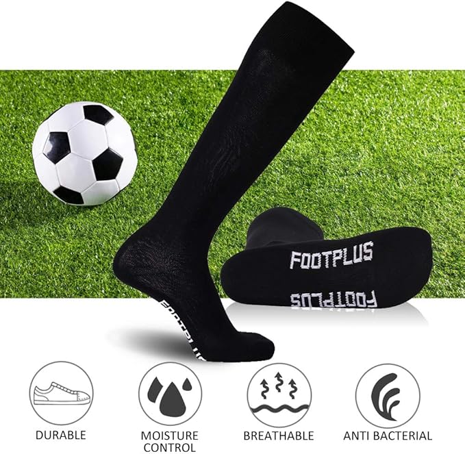 FOOTPLUS Baseball Softball Socks, Unisex Over Knee High Solid Sports Rugby Soccer Homecoming Socks