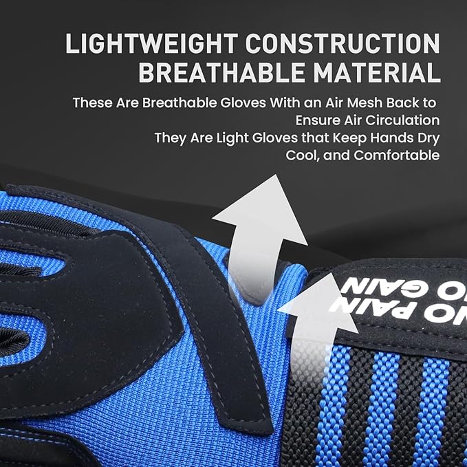 FINGER TEN Weightlifting Workout Gloves Full Half Finger with Wrist Strap Support, Padded Grip for Weight Lifting Gym Fitness Exercise Training Men Male